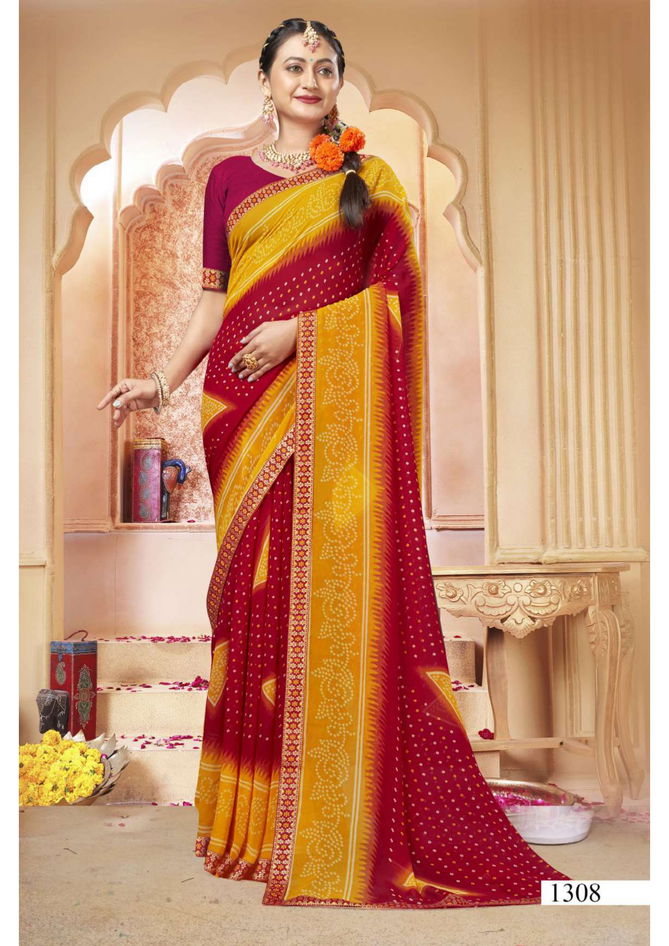 Disney By Vallabhi Daily Wear Printed Georgette Sarees Wholesale Market In Surat